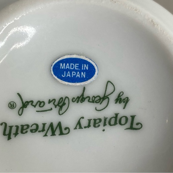 Vintage Georges Briard Mugs Topiary Wreath Set Of 2 Made In Japan RARE - Picture 7 of 10